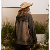 Unisex Jacket West Denim Retro Workwear Coat Jacket